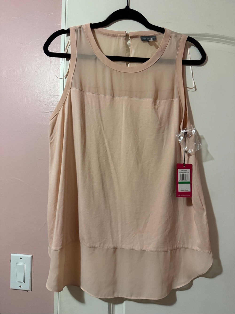Vince Camuto Blush Sleeveless Chiffon Tank
